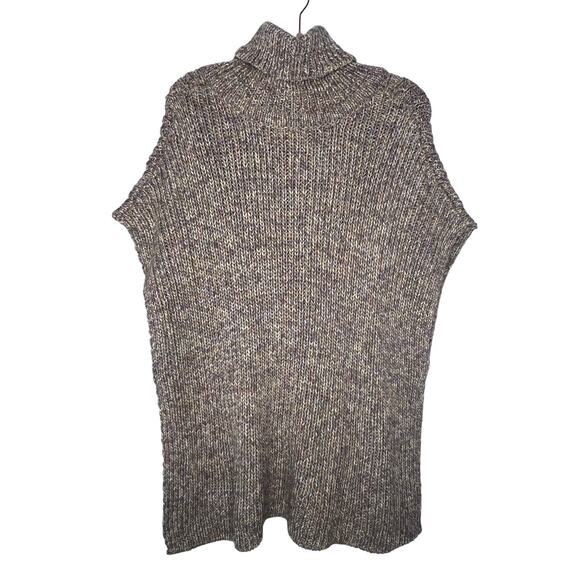 Loft Oversized Soft Pastels Marled Pullover Turtleneck Poncho Sweater Size XS/S - Picture 4 of 7